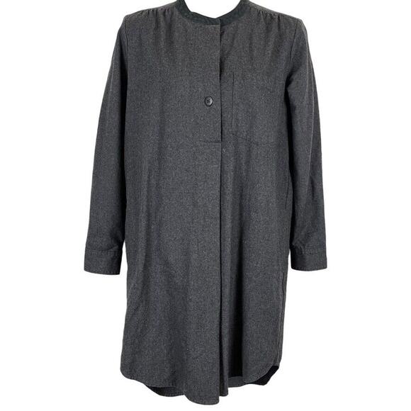 Madwell Womens Charcoal Gray Wool Blend Stretch Shirt Shift Dress sz Small S - Picture 1 of 16